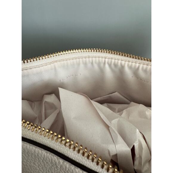 Coach Chelsea Shoulder Bag Studded with Floral Rivets Chalk White Leather Daisy - Picture 11 of 13